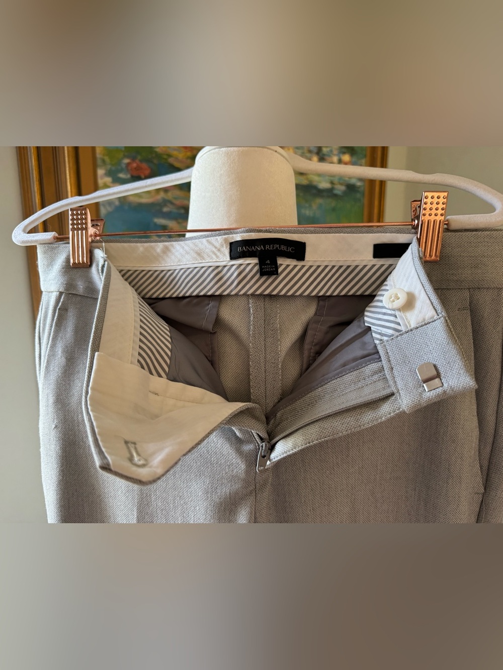 Banana Republic Logan Pants Light Grey Heather Size 4 - Picture 3 of 7